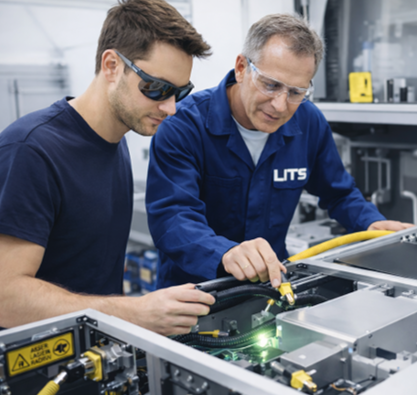LITS Servicetechniker bei der Laseranlage